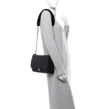 CHANEL Lambskin Shearling CC Muff Flap Bag Black