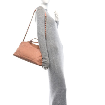 CHANEL Iridescent Calfskin Quilted Small Sea Hit Tote Light Pink