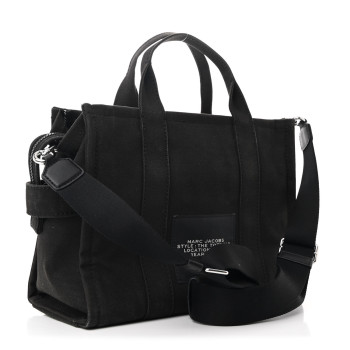 MARC JACOBS Cotton Canvas Medium The Traveler Tote Bag Black
