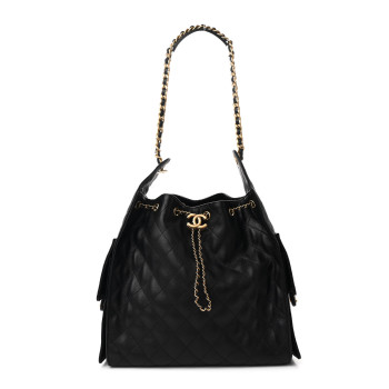 CHANEL Caviar Quilted Medium Chanel 25 Handbag Black
