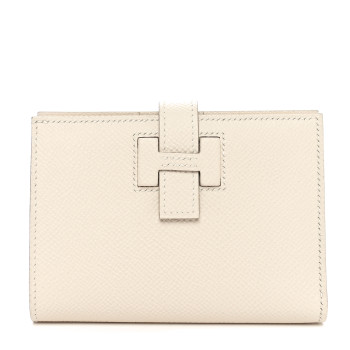 HERMES Epsom New H Passant Compact Wallet Craie