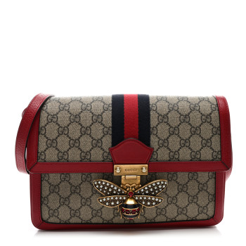 GUCCI GG Supreme Monogram Medium Queen Margaret Shoulder Bag Red