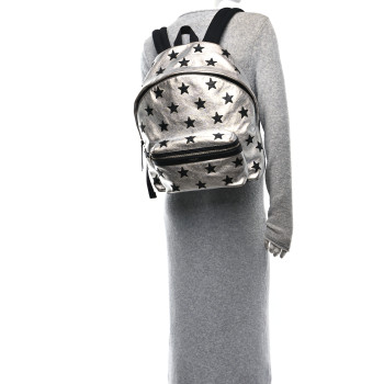 SAINT LAURENT Metallic Buffalo Star Hunting Backpack Silver Black