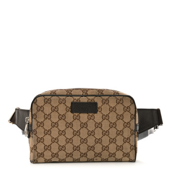 GUCCI Monogram Belt Bag Dark Brown