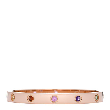 CARTIER 18K Pink Gold Sapphire Garnet Amethyst LOVE Bracelet 16