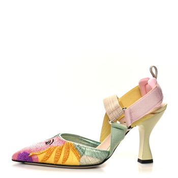 パンプス FENDI MULTICOLOR COLIBRI PUMPS Fendi Multicolor Mesh Medium-Heeled Colibrì Slingbacks (All