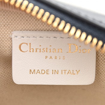 CHRISTIAN DIOR Calfskin Micro Dior Vibe Zip Bowling Bag Blue