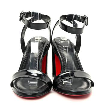 CHRISTIAN LOUBOUTIN Patent Miss Sabina 85 Sandals 38.5 Black