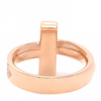 TIFFANY 18K Rose Gold Diamond T T1 Ring 50 5.5 979762 | FASHIONPHILE
