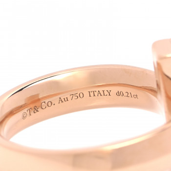 TIFFANY 18K Rose Gold Diamond T T1 Ring 50 5.5 979762 | FASHIONPHILE