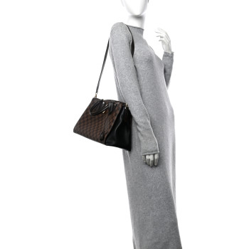 LOUIS VUITTON Cuir Taurillon Damier Ebene Normandy Black