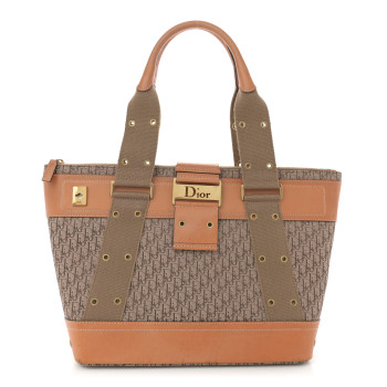 CHRISTIAN DIOR Monogram Street Chic Shopper Tote Beige
