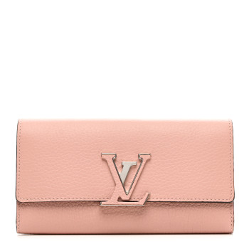 LOUIS VUITTON Taurillon Capucines Wallet Magnolia