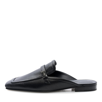 HERMES Goatskin Groupie Mules 38 Black