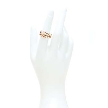 BULGARI 18K Rose Gold Diamond Serpenti Viper Wrap Ring M