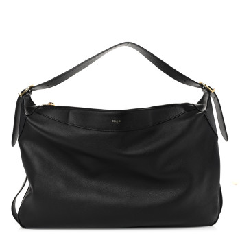 CELINE Supple Calfskin Large Romy Shoulder Bag Black