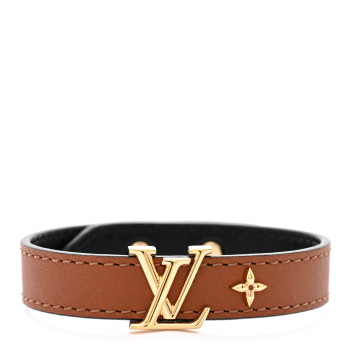 LOUIS VUITTON Calfskin LV Iconic Bracelet 17 Tan