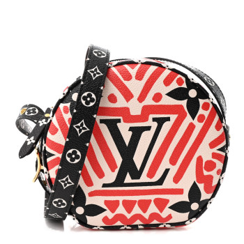 LOUIS VUITTON Monogram Giant Crafty Boite Chapeau Souple PM Creme Rouge Black