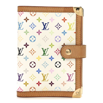 LOUIS VUITTON Monogram Multicolor Small Ring Agenda Cover White