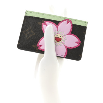 LOUIS VUITTON LV X TM Monogram Cherry Blossom Card Holder Sakura Brown