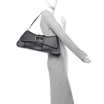 BALENCIAGA Smooth Calfskin Large Lindsay Shoulder Bag Black