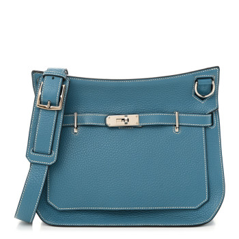 HERMES Taurillon Clemence Jypsiere 28 Blue Jean