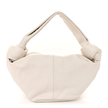 BOTTEGA VENETA Calfskin Mini Double Knot Bag White