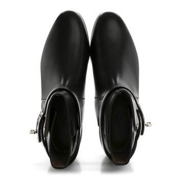 HERMES Calfskin Neo Low Boots 37.5 Black