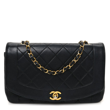 CHANEL Lambskin Quilted Small Single Flap Black