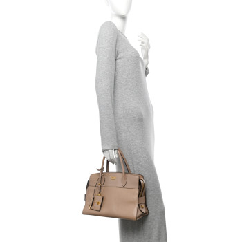 PRADA Saffiano City Calfskin Small Esplanade Tote Cammeo