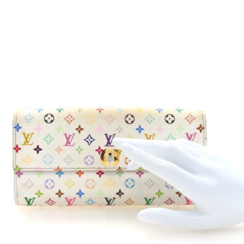 LOUIS VUITTON Monogram Multicolor Sarah Wallet White Litchi