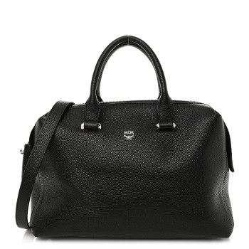 MCM Grained Calfskin Medium Ella Boston Black