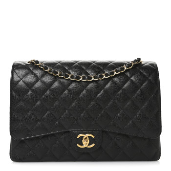 CHANEL Caviar Quilted Maxi Double Flap Black