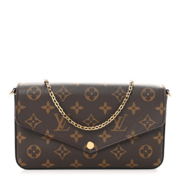 LOUIS VUITTON Monogram Pochette Felicie Chain Wallet Fuchsia