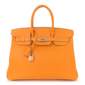 HERMES Epsom Candy Birkin 35 Jaune D'Or Feu