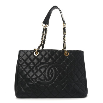 CHANEL Caviar Quilted Grand Shopping Tote GST Black