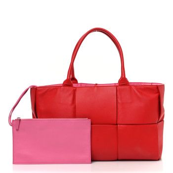 BOTTEGA VENETA Nappa Maxi Intrecciato Arco Tote Firework