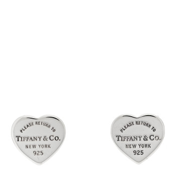 TIFFANY Sterling Silver Mini Return To Tiffany Heart Tag Earrings