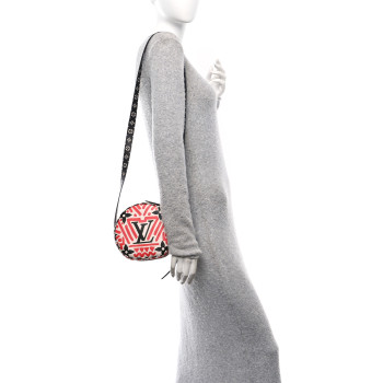 LOUIS VUITTON Monogram Giant Crafty Boite Chapeau Souple PM Creme Rouge Black