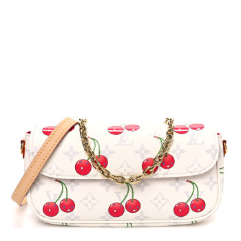 LOUIS VUITTON LV X TM Monogram Cerises Ivy Wallet On Chain White