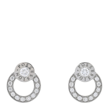 PIAGET 18K White Gold Diamond Possession Round Drop Earrings