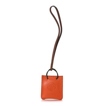HERMES Milo Lambskin Swift Shopping Bag Charm Feu Gold
