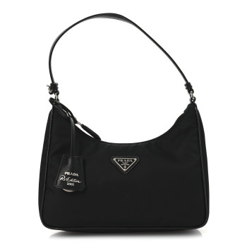 PRADA Tessuto Nylon Saffiano Mini Re-Edition 2005 Bag Black