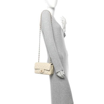 CHANEL Patent Calfskin Quilted Mini Rectangular Flap White