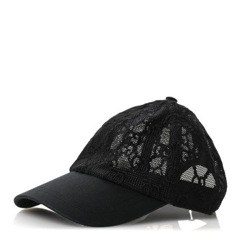 GUCCI Mesh GG Monogram Shivali Baseball Hat M Black
