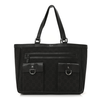 GUCCI Monogram Abbey D Ring  Tote Dark Brown