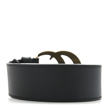 GUCCI Calfskin Double G 40mm Belt 75 30 Black
