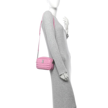 BURBERRY Calfskin Quilted Small Lola Camera Bag Primrose Pink