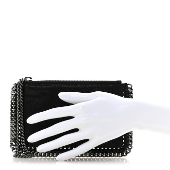 STELLA MCCARTNEY Shaggy Deer Falabella Zip Pouch Black