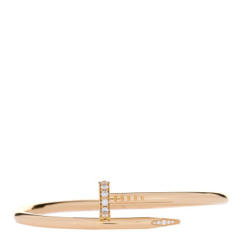 CARTIER 18K Yellow Gold Diamond Juste Un Clou Bracelet 17